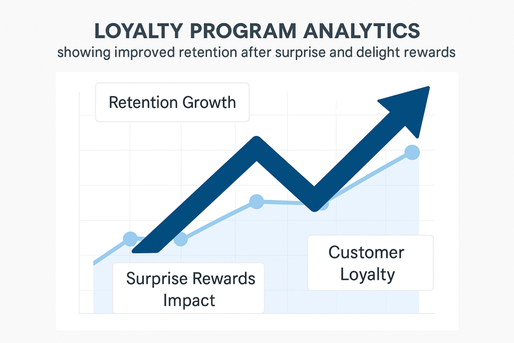 loyalty program analytics showing improved retention after surprise and delight rewards